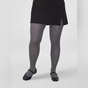 Joyspun women’s ribbed opaque cotten blend tights; size: XL